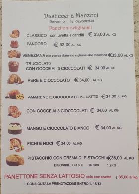 I gusti - Pasticceria Manzoni